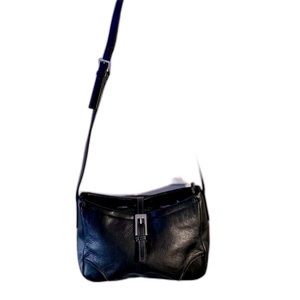 Vintage St John’s Bay Black Pebble Leather Shoulder Bag